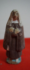 Statuina vintage Suora in terracotta personaggio presepe alta 8 cm