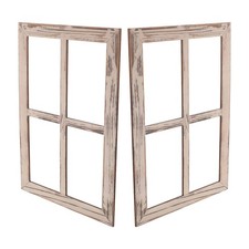  2 Pcs Finte Finestre Legno