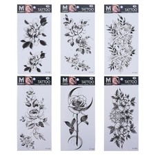 6pcs fiori decorativi tatuaggi