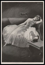 PUBBLICITA' 1925 FONOGRAFO FONO GIORNALE RADIO RICEVITORE DONNA LIBERTY BIANCHI