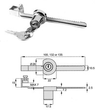 Siso Lucchetto vetrina Serratura a Sega per cristalli massimo 7 mm 21189142301