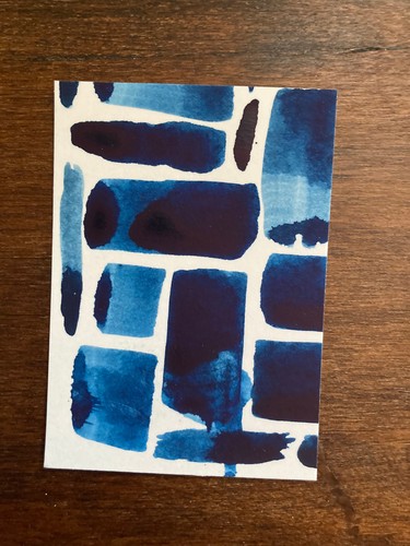 Aceo acquerello blu originale - aceo,