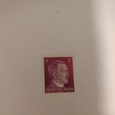 Terzo Reich, francobollo Adolf Hitler, 6.PF, autentico, non timbrato, ottime condizioni.