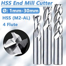 Fresa a spirale per flauti HSS fresa a terra 4 punte Ø 1-30 mm fresa CNC