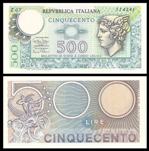 Italy 500 lire 1974 unc - italy,