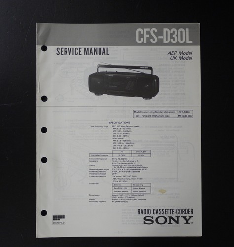 Originale sony cfs - sony, radio