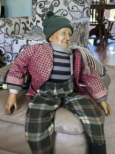Bambola vintage old man hobo - man,