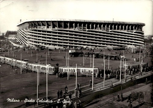 Cartolina calcio stadio san - cartolina,