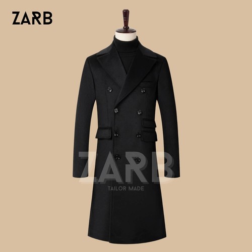 Cappotto lungo uomo lana nero