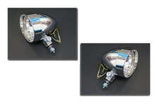 Coppia Fari faretti supplementari laterali cromati moto Custom Harley 105mm