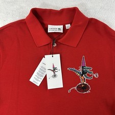 Polo Lacoste x Jean-Paul Goude rossa arte coccodrillo uomo US M/FR 4 rara nuova