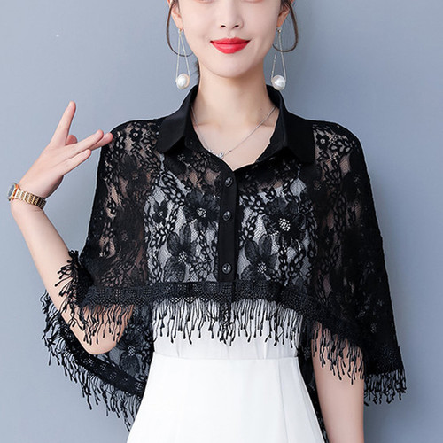 Cardigan pizzo con frange - in,