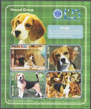 Grenada 2009 Beagle, cani, animali domestici, cani, animali m/s MNH