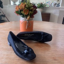 SALVATORE Ferragamo Boutique decolte donna nere vintage made in Italy 8 B