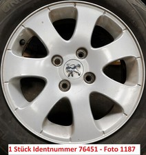 Peugeot 15" pollici cerchio in lega originale 1108408 1 pezzo usato (1187)