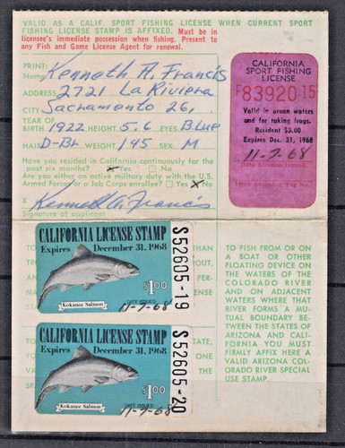 California 1968 licenza - , di