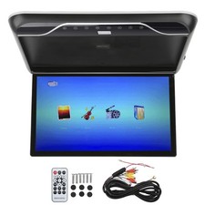 (Nero) Monitor da Soffitto Auto Ingresso USB Schermo LCD Lettore Multimediale