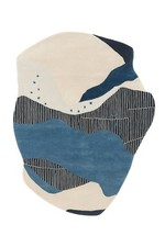 Tappeto trapuntato a mano blu