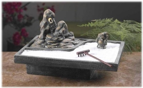 Fontana con giardino zen - , e