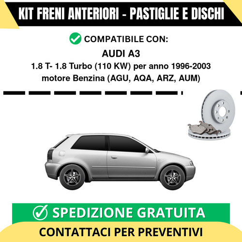 Kit freni anteriori audi - anteriori, a3