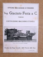 Officine meccaniche Giacinto Festa Torino Tornio revolver Pubblicità del 1918
