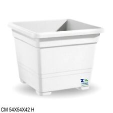 VASO QUADRATO CM 54X54X42 H COLORE BIANCO FIORIERA QUADRATA IN PLASTICA