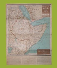 Carta Geografica Africa Orientale 1936 Eritrea Somalia Etiopia Abissinia