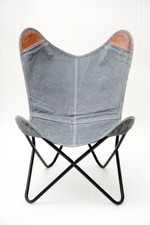 Fatto a Mano Antico Pelle Salotto Accento Farfalla Rilassarsi Poltrona Vintage