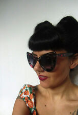 Occhiali da Sole Farfalla Oversize Grossa Montatura Grande Fiori Retrò Pinup