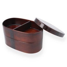 Kiso Hinoki Scatola Bento in Wappa Mago a Due Livelli, Laccata, 16 cm (6,3 pollici)