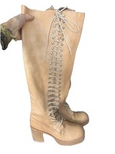 stivali free people x jeffrey campbell platform hensley sopra il ginocchio stringati zip