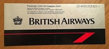 "BRITISH AIRWAYS" biglietto aereo vintage volo Parigi - Londra 