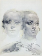 litografia Renzo Vespignani "Gemelli" / "Gemini" - Firmato/Signed