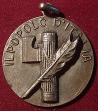 RARA medaglia fascista IL POPOLO D'ITALIA 1925 in argento