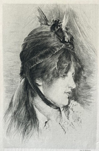 Alfred stevens gravure etching - alfred,