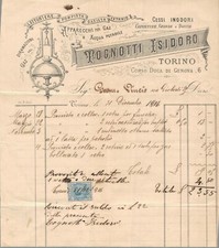 Fattura Commerciale Torino Tognotti Isidoro Lattoniere Pompista 1916
