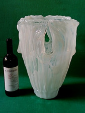 BELLISSIMO MASSICCIO VASO IN VETRO DI MURANO BIANCO VINTAGE TAMMARO HOME. CQ1