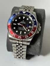 Orologio Seiko Mod Pepsi GMT style NH36 movimento automatico bracciale stile giubileo