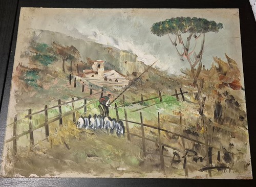 Dipinto epoca con pacchiana - dipinto,