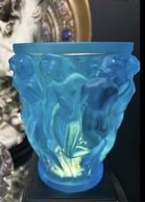 🩵Lalique Vase BLUE Frosted