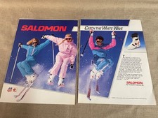 Pubblicità rivista sci Salomon Catch the White Wave 1984 2 pagine