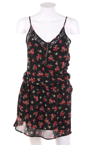 Pimkie mini abito fiori nero - s,
