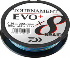 Tournament X8 Braid EVO+, 300M, Multicolore, Filo Da Pesca Trecciato
