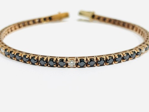 Bracciale tennis diamanti neri