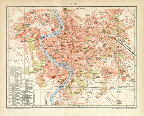 Roma italia mappa storica - mappa,