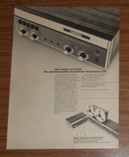 Rara pubblicità vintage revox - rara,