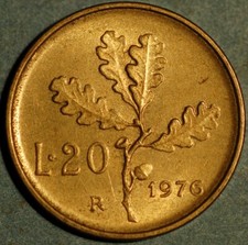 Italy 20 Lire 1976 KM# 97
