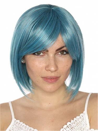 Parrucca corta donna blu