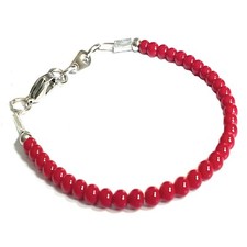 Bracciale corallo rosso di pietre dure da uomo donna braccialetto in acciaio con