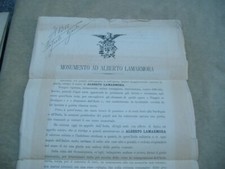 LETTERA CAGLIARI 1893 COMITATO PER EREZIONE DI MONUMENTO AL GENERALE LAMARMORA